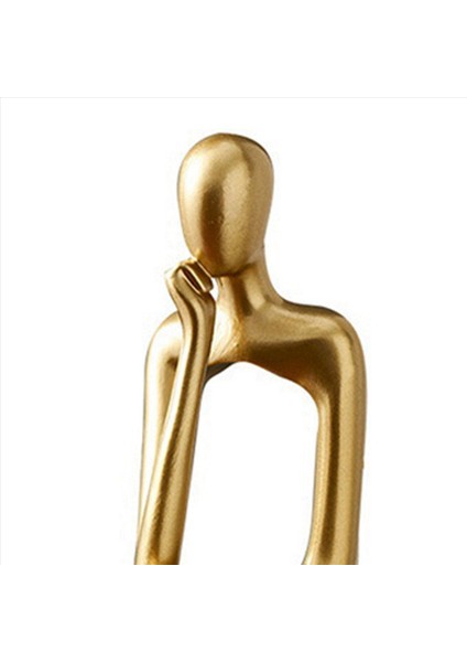 2x Düşünür Heykeli Soyut Figür Heykel Küçük Süsler Reçine Heykel Ev Altın Soyut Heykel Ofis Dekor C (Yurt Dışından) fiyatları