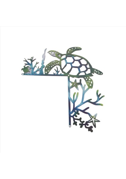 Deniz Kaplumbağı Kapı Çerçevesi Dekorasyonu Deniz Kaplumbağası Çift Taraflı Anahat Okyanus Metal Deniz Kaplumbağı Kapı Çerçevesi Duvar Sanat Dekorasyonu (Yurt Dışından)