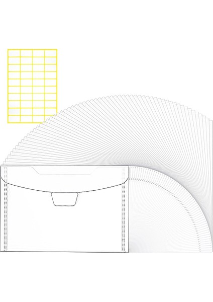 60PCS Temiz Pullar ve Ölür Plastik Saklama Torbaları Kart Yapmak Için Yeniden Kapatılabilir Zarf Torbaları Dıy Karalama Defteri Kağıt El Sanatları (Yurt Dışından)