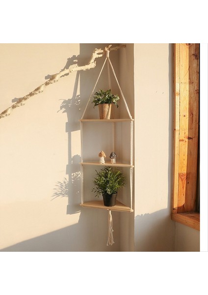 3 Katmanlı Yüzer Duvar Rafı Ahşap Üçgen Köşe Ekran Standı Dekorasyon Oturma Odası Yatak Odası Duvar Asılı Dekor (Yurt Dışından) fırsatları