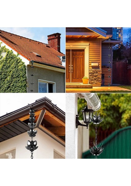 3x Yağmur Zinciri Lotus Yağmur Yakalayıcı Zinciri Dışarıdaki Oluklar Için Yağmur Zinciri Bardaklar Oluk Düşüşünün Yerini Almak Için Suyu Yönlendirmek Için (Yurt Dışından) fırsatları