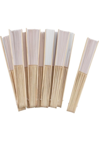 10 Adet/lot 21CM Beyaz Renkli Kumaş El Fanı Ipek El Fanı Düğün Partisi Promosyon Lehine (Yurt Dışından)