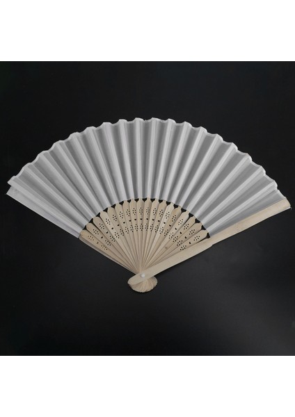 10 Adet/lot 21CM Beyaz Renkli Kumaş El Fanı Ipek El Fanı Düğün Partisi Promosyon Lehine (Yurt Dışından) fırsatları