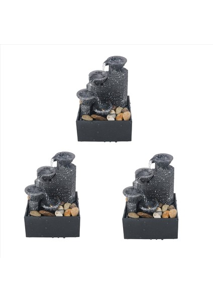 3x Ev Ofis Masaüstü Küçük Çeşme Şanslı Akan Su Süsleri Manzara Dekorasyon Zanaat Hediyeleri (Yurt Dışından)