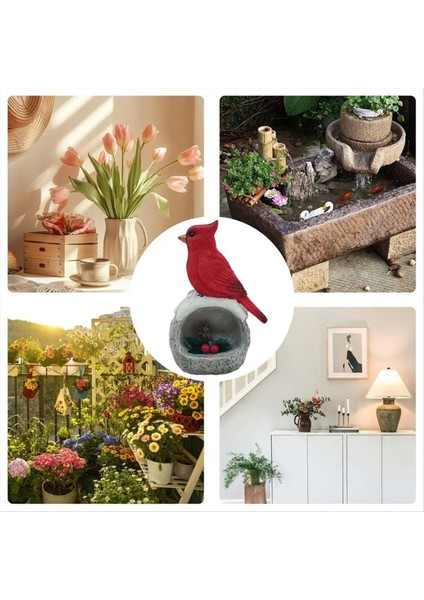 Kırmızı Kuş Figürin El Yapımı Simüle Yapay El Sanatları Reçine Kırmızı Kuş Heykel Dekoratif El Yapımı Kuş Süsleri (Yurt Dışından) modelleri