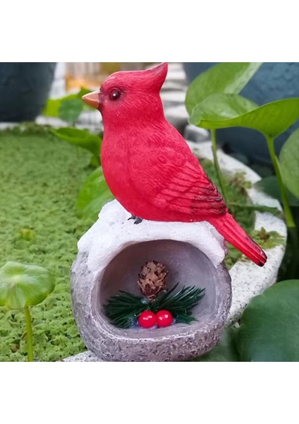 Kırmızı Kuş Figürin El Yapımı Simüle Yapay El Sanatları Reçine Kırmızı Kuş Heykel Dekoratif El Yapımı Kuş Süsleri (Yurt Dışından) fırsatları