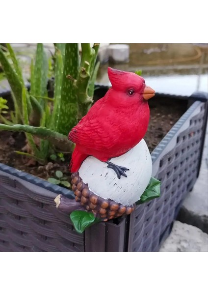 Kırmızı Kuş Figürin El Yapımı Simüle Yapay El Sanatları Reçine Kırmızı Kuş Heykel Dekoratif El Yapımı Kuş Süsleri (Yurt Dışından) indirimleri