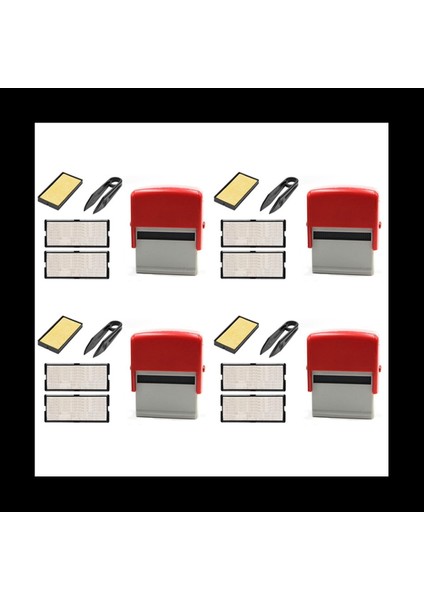 4x Kendinden Mürekkep Damgası Seti Özel Kişiselleştirilmiş Dıy Business Adı Numarası Adres Baskı Kauçuk Damga (Yurt Dışından) fiyatları