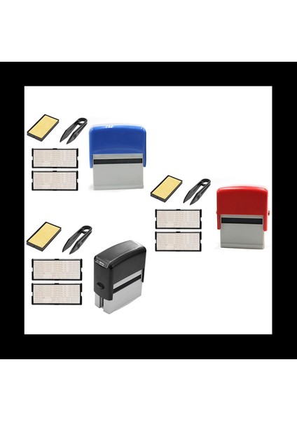 4x Kendinden Mürekkep Damgası Seti Özel Kişiselleştirilmiş Dıy Business Adı Numarası Adres Baskı Kauçuk Damga (Yurt Dışından) modelleri