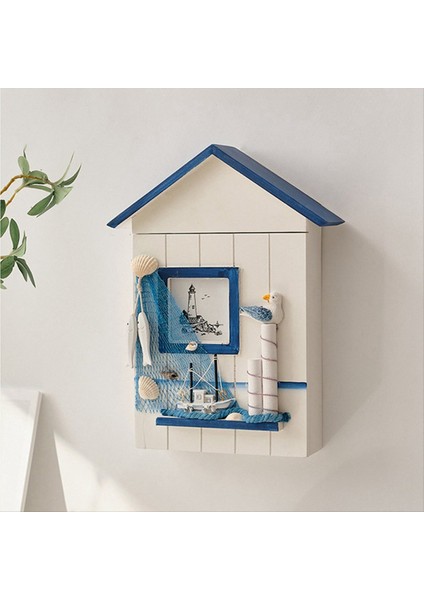 Duvara Monte Kabine Anahtar Raf Ahşap Ev Anahtar Depolama Kutusu Akdeniz Tarzı Model Heykel Ev Duvar Dekor Deniz Feneri (Yurt Dışından) fiyatları
