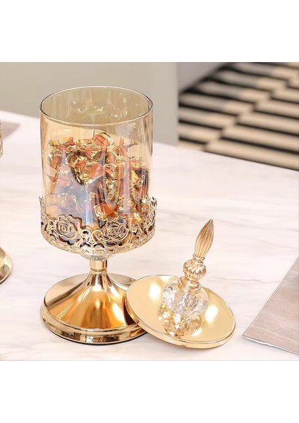 Avrupa Kristal Cam Depolama Kavanozu Kaplamalı Gül Şeker Kavanozu Altın Kaplama Depolama Dekoratif Süsler Sanat Homdecoration S (Yurt Dışından) indirimleri