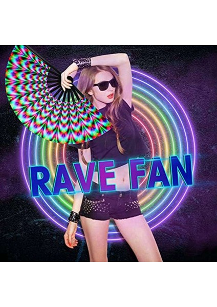 2x Kadınlar Raves Kat El Fan Fan Floresan Glow Party Club Prom Disco Freaky Pub Dekoratif Katlanır Fanlar (Yurt Dışından) modelleri