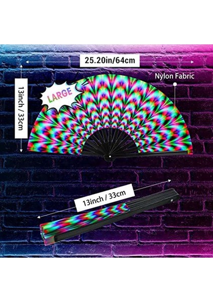 2x Kadınlar Raves Kat El Fan Fan Floresan Glow Party Club Prom Disco Freaky Pub Dekoratif Katlanır Fanlar (Yurt Dışından) fırsatları