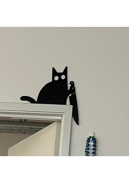 Metal Sevimli Kedi Kapı Çerçeve Kedi Kapı Çerçeve Köşe Dekorasyon Ev Mobilya Kapısı Dekorasyon Işareti C (Yurt Dışından) modelleri