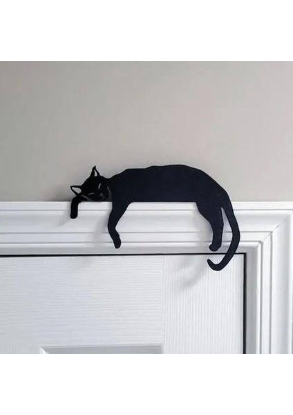 Metal Sevimli Kedi Kapı Çerçeve Kedi Kapı Çerçeve Köşe Dekorasyon Ev Mobilya Kapısı Dekorasyon Işareti C (Yurt Dışından) fırsatları