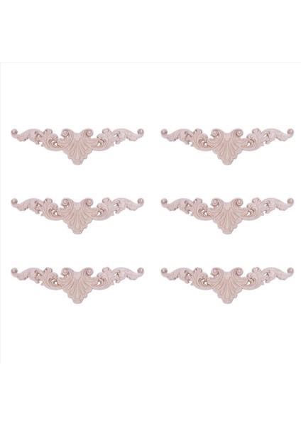 6x Ahşap Oyma Köşe Onlay Aplike Çerçeve Dekor Mobilya Zanaat Boyasız Tip 20 x 5cm (Yurt Dışından)