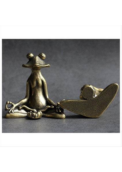 Vintage Pirinç Meditasyon Kurbağa Heykel Süsleri Hayvan Heykel Tütsü Burner Ev Dekor (Yurt Dışından) modelleri