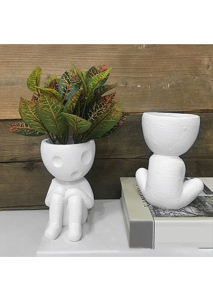 Mumya Vazo Bahçe Saksı Küçük Bitki Stand Hava Bitki Stand Kapalı Bitki Pot Özet Karakter Vazo Süsleri A (Yurt Dışından)