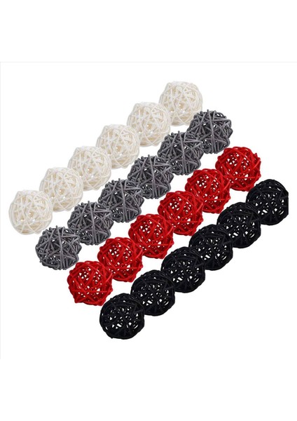 4x 2 Inç Rattan Topları Ev Dekoru Için Dekoratif Dıy Dolgu Süsü Düğün Masa Dekorasyonu (Siyah Gri Kırmızı Beyaz) (Yurt Dışından) fiyatları