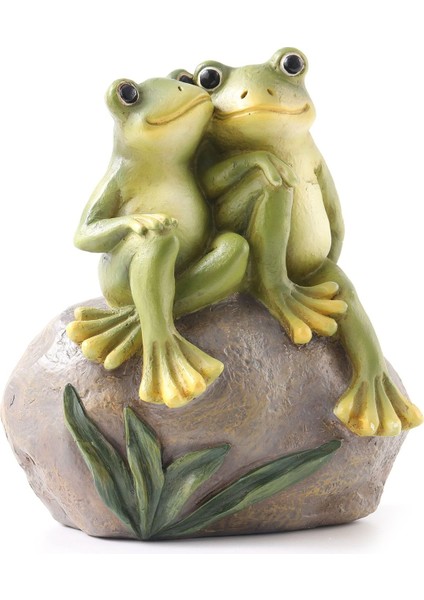 Sevgili Kurbağa Dekor Bahçe Kurbağaları Çift Heykelleri Romantik Reçine Hayvan Figürin Kurbağa Şeyleri Açık Çim Aksesuarları (Yurt Dışından)