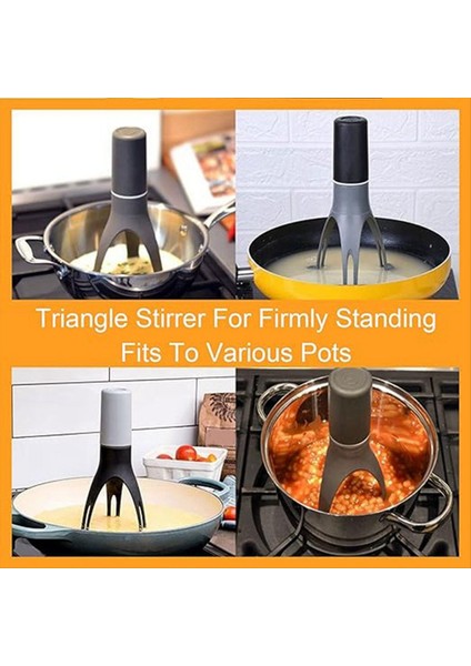 Mutfak Üçgen Yumurta Çırpma, Mini Yarı Otomatik Çırpma, Pişmiş Gıda Karıştırma Aracı, Tava Karıştırma Çubuk Gıda Mikseri Siyah &amp; Gri (Yurt Dışından) fırsatları