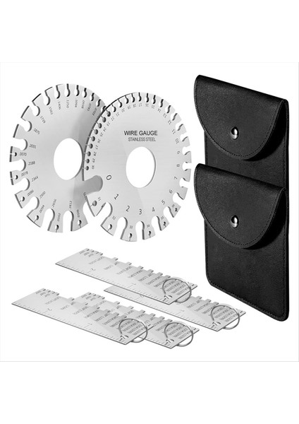 8 Bölge Tel Gösterge Ölçüm Aracı, Metal Gauge Kalınlık Aracı, Sayfa Kalınlık Göstergesi, Yuvarlak Çift Taraflı Metal Sac Guajı (Yurt Dışından)