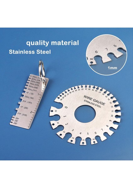 8 Bölge Tel Gösterge Ölçüm Aracı, Metal Gauge Kalınlık Aracı, Sayfa Kalınlık Göstergesi, Yuvarlak Çift Taraflı Metal Sac Guajı (Yurt Dışından) indirimleri