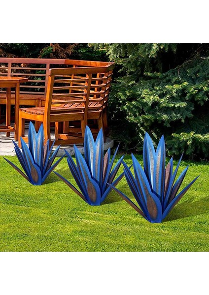2x Tekila Rustik Heykel Metal Agave Bitki Ev Dekoru Rustik El Boyalı Metal Agav Bahçe Süsleri Açık 35CM (Yurt Dışından) fiyatları