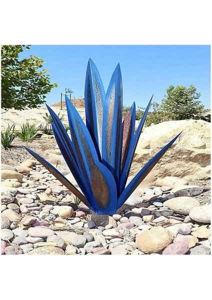 2x Tekila Rustik Heykel Metal Agave Bitki Ev Dekoru Rustik El Boyalı Metal Agav Bahçe Süsleri Açık 35CM (Yurt Dışından) modelleri