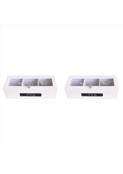 2x 3 Bölmeler Bambu Sistem Çay Poşeti Depolama Kutusu Mücevher Organizatör Çay Kutusu Organizatör Ahşap Şeker Paketi Konteyner (Yurt Dışından)