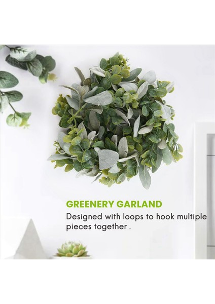 4x Kuzular Kulak Garland Yeşillik ve Okaliptüs Asma/38 Inç Uzunluğunda/açık Renkli Sürünmüş Yapraklar/yumuşak ve Drapey Düğün (Yurt Dışından) indirimleri