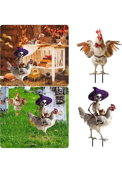 2pcs Cadılar Bayramı Metal Bahçe Dekorasyon Iskeletini Sürme Horoz Metal Avlu Işareti Taklit Cadılar Bayramı Süslemesi (Yurt Dışından) fiyatları