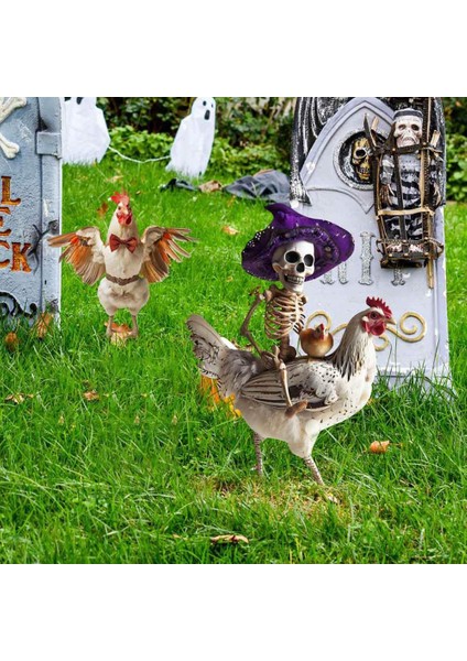 2pcs Cadılar Bayramı Metal Bahçe Dekorasyon Iskeletini Sürme Horoz Metal Avlu Işareti Taklit Cadılar Bayramı Süslemesi (Yurt Dışından) modelleri