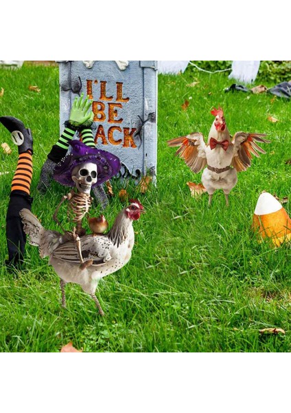 2pcs Cadılar Bayramı Metal Bahçe Dekorasyon Iskeletini Sürme Horoz Metal Avlu Işareti Taklit Cadılar Bayramı Süslemesi (Yurt Dışından) indirimleri
