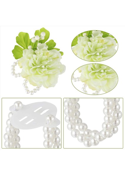 64PCS Elastik Inci Bilek Bantları Korsage Aksesuarları Düğün Bilek Diya Yapay Çiçekler Ded Düğün Plajı Partisi Için (Yurt Dışından) fiyatları