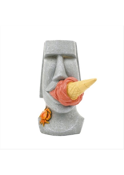 Dondurma Heykeli Masaüstü Heykel Paskalya Adası Ekici Pot Sanat Çiçek Düzenlemesi Ev Dekoru C (Yurt Dışından)