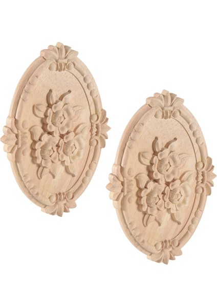 2pcs Ahşap Oyma Aplike Çerçeve Onlay Boyasız Mobilya Dekorasyonu Boyasız Oval Desenler 21X15CM (Yurt Dışından) fiyatları