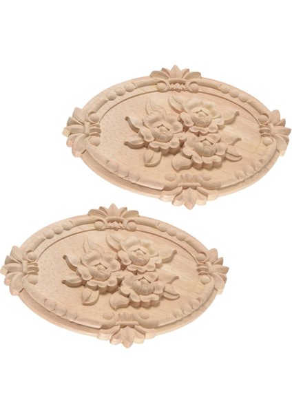 2pcs Ahşap Oyma Aplike Çerçeve Onlay Boyasız Mobilya Dekorasyonu Boyasız Oval Desenler 21X15CM (Yurt Dışından) modelleri