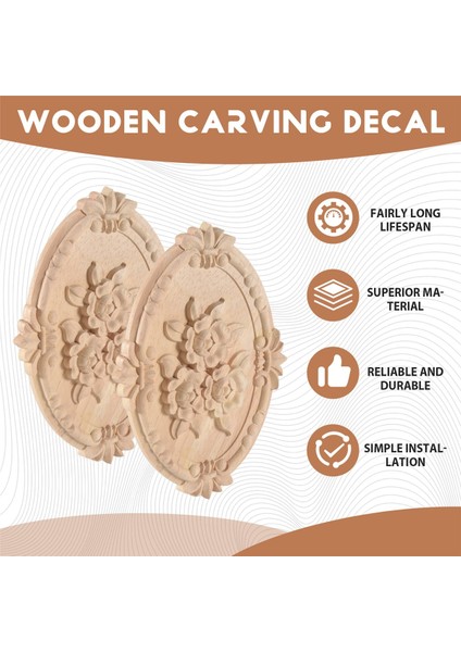 2pcs Ahşap Oyma Aplike Çerçeve Onlay Boyasız Mobilya Dekorasyonu Boyasız Oval Desenler 21X15CM (Yurt Dışından) fırsatları