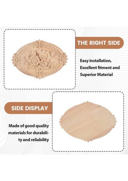 2pcs Ahşap Oyma Aplike Çerçeve Onlay Boyasız Mobilya Dekorasyonu Boyasız Oval Desenler 21X15CM (Yurt Dışından) indirimleri