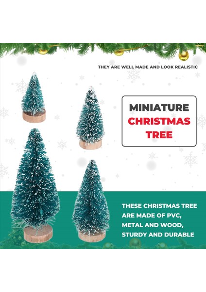 50PCS Minyatür Yapay Noel Ağacı Küçük Kar Donu Ağaçları Çam Ağaçları Noel Diy Partisi Dekorasyon El Sanatları (Yurt Dışından) fırsatları