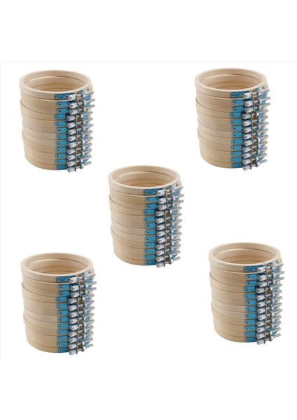 60 Adet 4 Inç Nakış Çemberleri Set Dökme Bambu Daire Çapraz Dikiş Çember Yuvarlak Halka (Yurt Dışından)