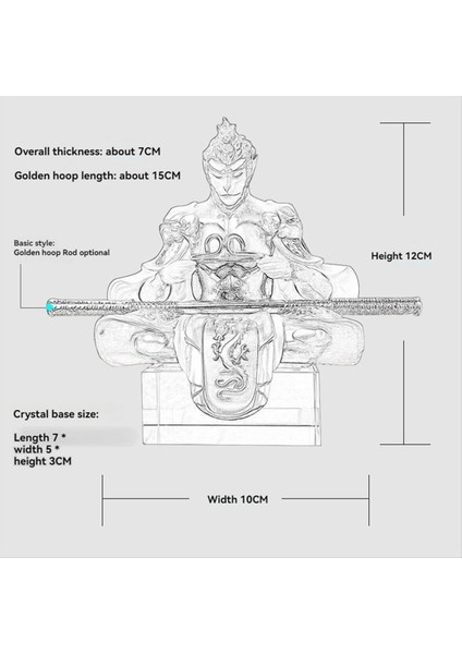 Wukong Doll Black Myth Wukong Heykeli Wukong Aksiyon Figürü Maymun Süsleri Heykel Ofisi Araba Dekorasyonu (Yurt Dışından) modelleri