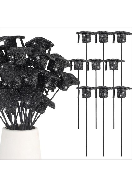 36 Pcs Mezuniyet Kapağı Glitter Grad Party Masa Merkezi Vazo Dolgu Dekorasyonu Için Köpük Şapka Seçimleri (Yurt Dışından)