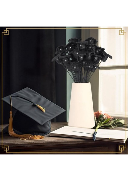36 Pcs Mezuniyet Kapağı Glitter Grad Party Masa Merkezi Vazo Dolgu Dekorasyonu Için Köpük Şapka Seçimleri (Yurt Dışından) indirimleri