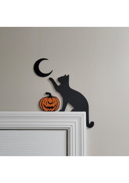 Metal Sevimli Kedi Kapı Çerçeve Kedi Kapı Çerçeve Köşe Dekorasyon Ev Mobilya Kapısı Dekorasyon Işareti D (Yurt Dışından) fiyatları