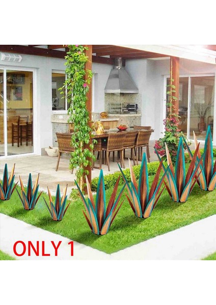 2x Büyük Tekila Rustik Heykel Açık Veranda Avlusu Için Rustik Metal Agave Bitkileri Ev Dekoru El Boyalı 55CM (Yurt Dışından) modelleri