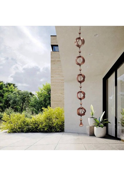 2x Yağmur Zincirleri Çatı Oluğu Iniş Borusu/spout Kanalı Yağmur Suyu Suyu Yakalayıcı/saptırıcı Metal (Yurt Dışından) fiyatları