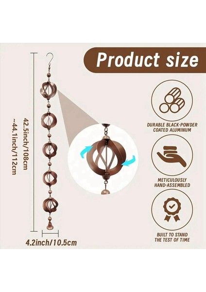 2x Yağmur Zincirleri Çatı Oluğu Iniş Borusu/spout Kanalı Yağmur Suyu Suyu Yakalayıcı/saptırıcı Metal (Yurt Dışından) fırsatları