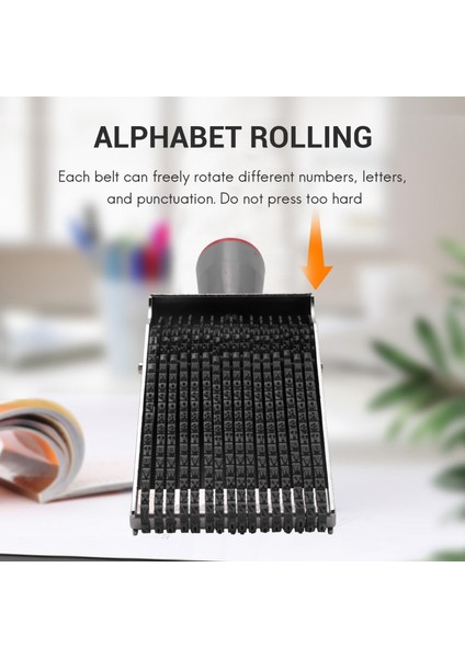 16 Basamaklı Silindir Damgası Kişiselleştirilmiş Ingilizce Alfabe Numarası Sembol Haddeleme Tekerlek Damgası Çok Fonksiyonlu Diy (Yurt Dışından) modelleri